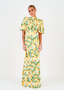 Golightly Holly Print kjole: Long - Yellow Roses