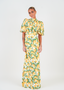 Golightly Holly Print kjole: Long - Yellow Roses