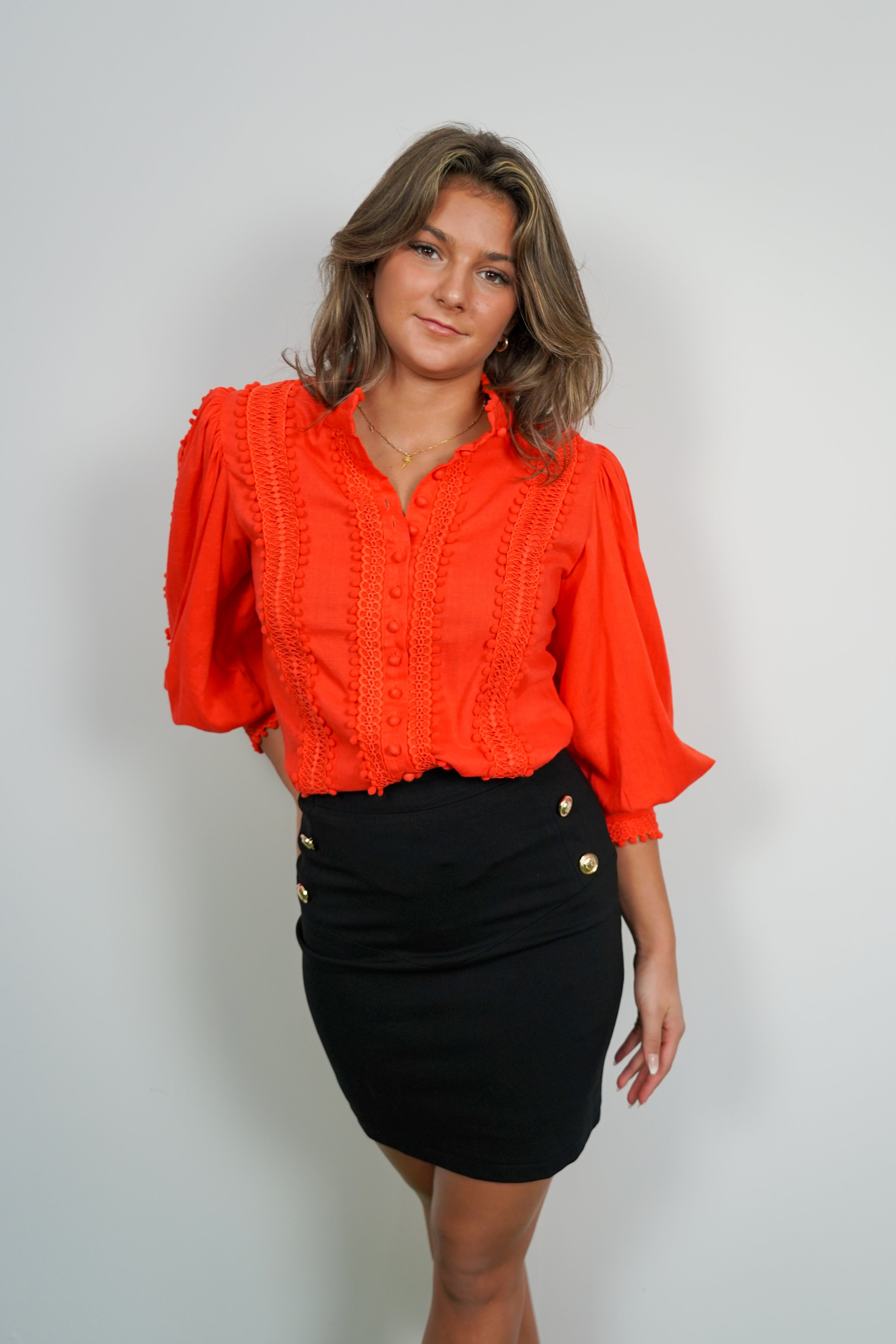 Orange skirt clearance blouse