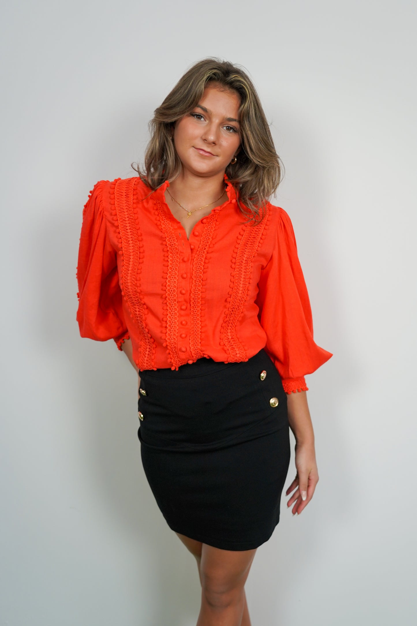 Gold Blouse - Orange