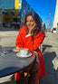 Golightly Trenchcoat - Deep Blue & Coral
